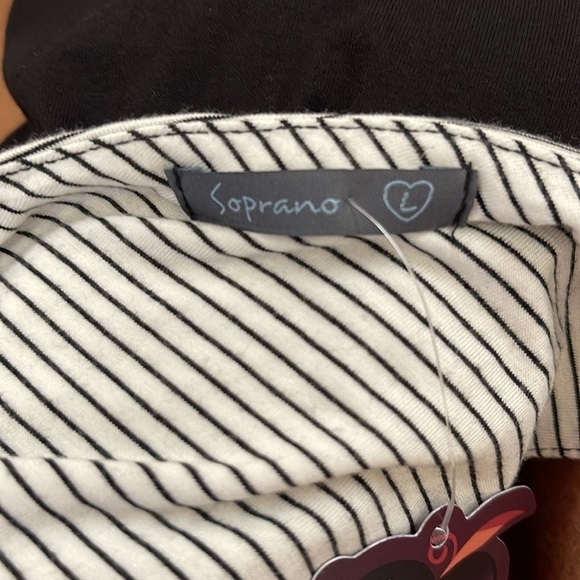 NWT Soprano black and white striped maxi dress with front slit. Large - Picture 9 of 10